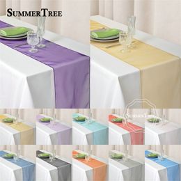 Table Runner 10pcs lot 12"x108" Organza Runners Wedding Banquet Supply Party Decoration 30CM x 275CM Lot Color 230621