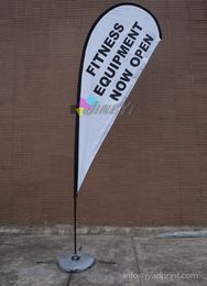 Teardrop flying banner beach flag pole sale now open house car wash swooper custom printed feather flag with spike base