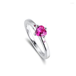 Cluster Rings CKK Ring You And Me 925 Sterling Silver With Pink Stone Original Jewelry For Women Valentine's Day Gift R151