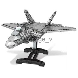 Blocks Blocks 1802Pcs Military F22 Raptor Fighter F35 F18 F16 Block Set US Aeroplane Model Modern War Building Brick Toys For Boy Kids No Box J240307