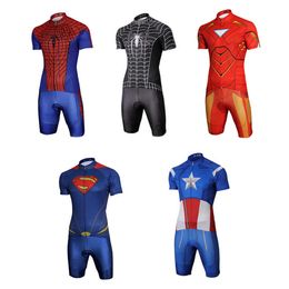 Cycling clothes Sets 2022 Cycling clothes Set Super Hero Bike Clothes Suits Men MTB Road Bicycle Uniform Pro Team Bib Shorts Kit Ropa Ciclismo HombreHKD230625