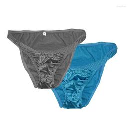 Underpants 2023Sexy Low Waist Convex Men's Small Briefs Hip Underwear Men Sexy Knitted Satin Gay