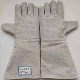 Extended canvas 24 line welding double layer gloves Labor protection welding operation welding gloves