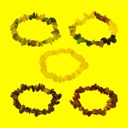 Link Bracelets Chain Kissitty 5Pcs Natural Mixed Stone Chip Beads Stretch For Women Jewelry Findings GiftLink