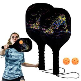 Squash Racquets Pickleball Paddles Wood Outdoor Sports Pickleball Rackets For Adults 2 Paddles 2 Balls 1 Mesh Bag Pickleball Set Ergonomic 230621