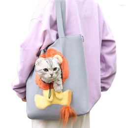 Cat Carriers Shoulder Carrier Pet Canvas Tote Cute Animal-Shaped Handbag Supplies For Hiking Camping Travelling