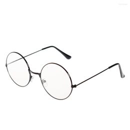 Montature per occhiali da sole Moda Vintage Retro Montatura in metallo Occhiali con lenti trasparenti Nerd Geek Eyewear Occhiali da vista Oversize Round Circle Eye