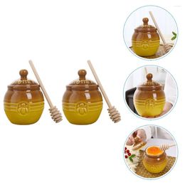 Dinnerware Sets 1 Set Of Household Honey Container With Dipper Kitchen Dispenser Delicate Storage Jar