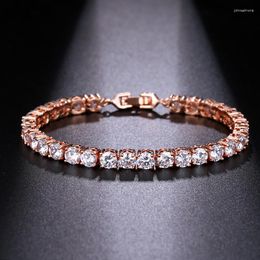 Link Bracelets Vintage Female Luxury Elegant Zirconia Tennis Iced Out Chain Crystal Wedding Jewellery Gifts For Women Creative Couples