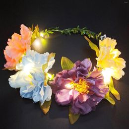 Decorative Flowers Sen Series Brighten Headwear Comes With Three Ways To Emit Light Including Batteries Bridal Wedding Pography Wreath 2023