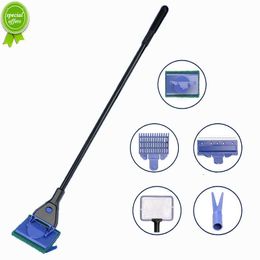 Fish Tank Cleaner Tools 5 In 1 Aquarium Cleaning Set Fish Net Gravel Grass Fork Rake Algae Scraper for Aquarium Accessories