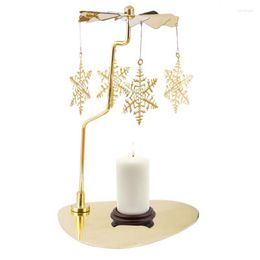 Candle Holders Rotary Tray Romantic Spinning Candlestick Holder Metal Carousel Home Party Decor Gift
