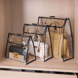 Storage Bags Handbag Organiser Bag With Lid Snap Transparent Dust Cover Closet Hook Hanging Purse Protector Makeup Pouch