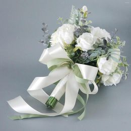 Decorative Flowers Wedding Bouquets For Bride Bridal Holding Bouquet Throw Church Ceremony