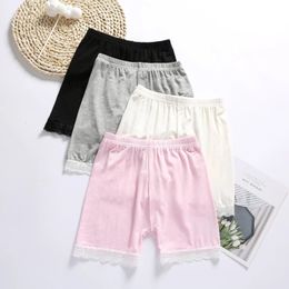 Shorts 4Pcs/lot Summer Shorts Girls Clothes Baby Shorts 3 to 10Y Kids Pants Girl Solid Boxer Lace Underwear Children Safety Beach Short 230625