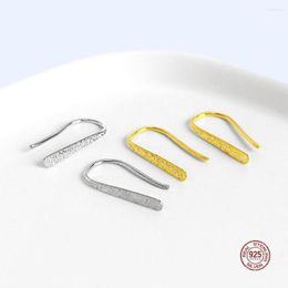 Stud Earrings LKO Real 925 Sterling Silver Simple U-Shape Luxury For Women Fashion Sweet Ear Cuffs Girl Jewellery Ornaments Gift