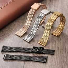 Watch Bands Universal Black Strap Male Exquisite Rose Gold Band 20mm Silver Watchband 22mm Golden Men's Accessories Bracelets Deli22