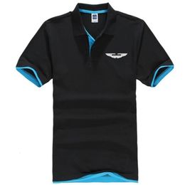 Men's Polos man woman summer high quality short sleeve Aston Martin polo shirt Double colours cotton Polo Shirts 230621