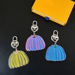 Designer Brand Couples Key Wallets Luxury Pumpkin Keychain Bag Decoration Mens Car Keychain Cartoon Printed Women Shoulder Bags Totes Pendants Charms Gift