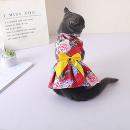 Dog Apparel Cat Clothes Dress Costumes for Cat Cute Spring Summer Thin Kitty Skirt Pet Little Cat Teddy Bear Puppy Dog Animal Skirt Suit 230625