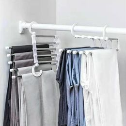 Bath Hangers Folding Clothes Rack Magic Trouser Stainless Steel Tie Hanger Shelves Bedroom Closet Organiser Wardrobe Storage 230625