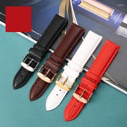 Watch Bands 16mm 18mm 20mm 22mm Black Brown Red Top Grade Lizard Pattern Men And Women Genuine Leather BAND Strap Free Delivery Deli22
