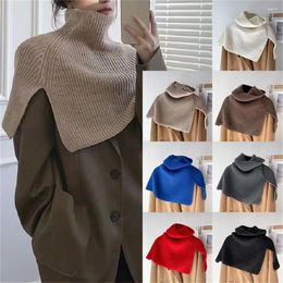 Scarves Douhoow Women Knit Scarf High Neck Wrap Accessories Elegant Turtleneck Slit Solid Winter Pullover Shawl For Casual Daily