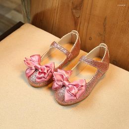 Flat Shoes 1 2 3 4 5 6 7 9 10 11 12 Years 2023 Baby Girls Spring Children Fashion Bow Princess Leather Dresses Big Kids Party