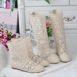 Boots Crochet Summer Shoes Lace Hollow XL Fashion Women's