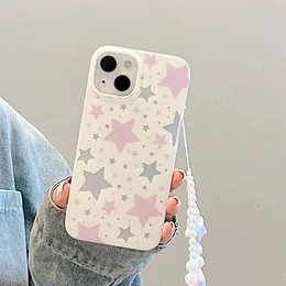 wholesael free DHL Ins Colourful Stars butterfly Transparent with Bracelet Chain Silicone Phone Case for IPhone 14 Plus 13 12 11 Pro X XS XR Max