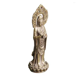 Garden Decorations Vintage Light Avalokitesvara Model Buddhism Ornament Statue Mini Figurines Guan Yin Decor Home Hanging Charms Adornment