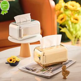 New Luxury Golden Tissue Boxes Storage Napkin Holder Kitchen Tissue box Paper Case Organiser Ornament Craft Desktop Tissue Holder