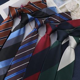 Men's Wide Edition Business 8cm Hand Tie Polyester Silk Stripes Necktie for Mens Formal Clothing Workplace Accessories Ties