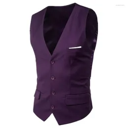 Men's Vests Men's Mens Classic Formal Business British Style Vest Men Solid Colour Suit Single Breasted Waistcoat Tuxedo