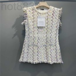 Urban Sexy Dresses Designer Women Summer Wave Pattern Dress with Tasse Buttons Milan Runway Tank Crop Top T-shirt Clothing High End A-line Pullovers Vest 2SBN