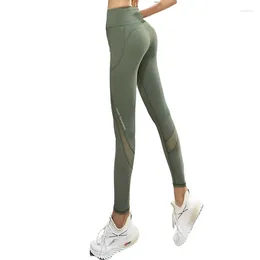 Active Pants 2023 Side Pocket Running Long Belly Lift Hip Yoga Gym Sports Fitness Naked Tights Trouser For Women 5 Colours