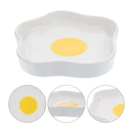 Dinnerware Sets Poached Egg Ceramic Plate Dish Plates Serving Household Fruits Dessert Trays