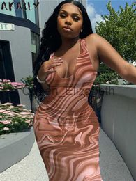 Casual Dresses Akaily Summer Pink Maxi Sexy Dress For Women 2022 Outfits White Black Brown Bodycon Long Sun Dresses More Color Knit Dress J230625