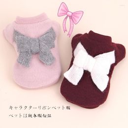 Dog Apparel Spring Pet Clothes Elegant Luxury Fur Winter Overcoat For Small Medium Cat Bowknot Chihuahua Teddy Jacket