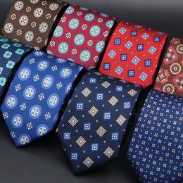 Bow Ties Süper Yumuşak Bohem İpek Erkekler Kravat Moda 7.5cm Mavi Kırmızı Kravat Erkekler İçin Parti Ziyafet Lluxury Suit Gömlek Gravata Baskı Kravat 230621