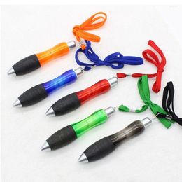 Multi-functional Press Portable Gel Pen With Lanyard Ballpoint Student Gift Stationery Writing Tools Office School Supplies