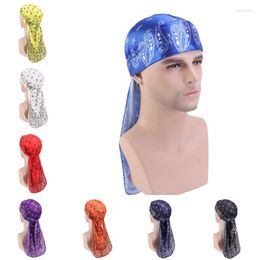 Berets Autumn Winter Unisex Durag Turban Wrap Headscarf Men Women Do Doo Long Tail Cap Middle Eastern Headwear Accessories