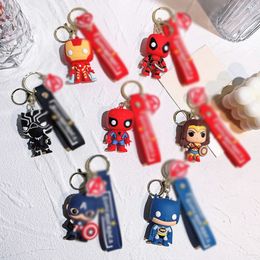 Super Hero Keychain Cartoon Character Captain Doll Keychain Fashion Bag Jewelry Couple Car Keychain wholesale