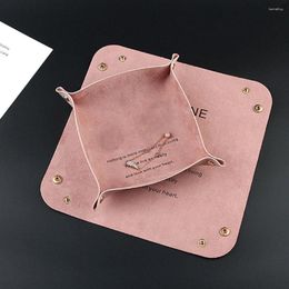 Jewelry Pouches 2Pcs Display Plates Pink Organizer Storage Showcase Tray Folding Holder Large Space Decoration Accessories Shop Store