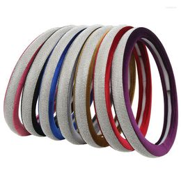 Steering Wheel Covers 1Pcs Rhinestone Velvet Cover Universal For 38CM Wear-resistant Anti-slip Car Accessories No Inner Ring