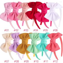 Hair Accessories 12pcs/set Baby Bow Headband 4 Inch Elegant French Style Bows Girls Hairband Spring Colour Bowknot Design Hairbow