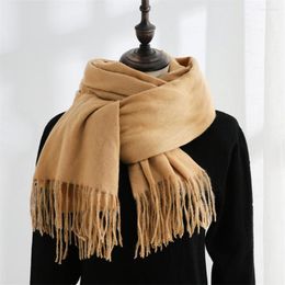 Scarves Women Scarf Solid Colour Good Warmth Retention Lightweight Japanese Korean Style Mid-length Shawl For Gathering