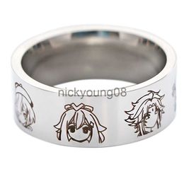 Band Rings LB3157 Genshin Impact Game Rings Fashion Charm Finger Rings Women Jewelry Ring Men Stainless Steel Rings for Teens x0625