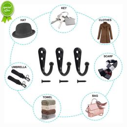 New 10Pcs Wall Hooks Hangers Door Wall Mounted Coat Hooks With Screws Suction Heavy Load Rack for Kitchen Bathroom Accessories