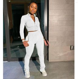 Women's Two Piece Pants Fall 2023 Deportivas Sweat Suits Women Matching Sets White Orange Black Pink Set Top And Joggers Suit